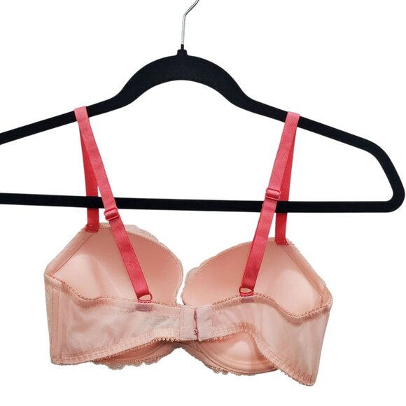 Affinitas Intimates Peach Melon Lace Push Up Demi Underwire Bra Size US 36B - Picture 5 of 5